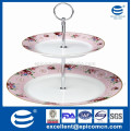 2pcs cake stand with 10.5" ceramic plate and 7.5" dessert plate wedding cake stand